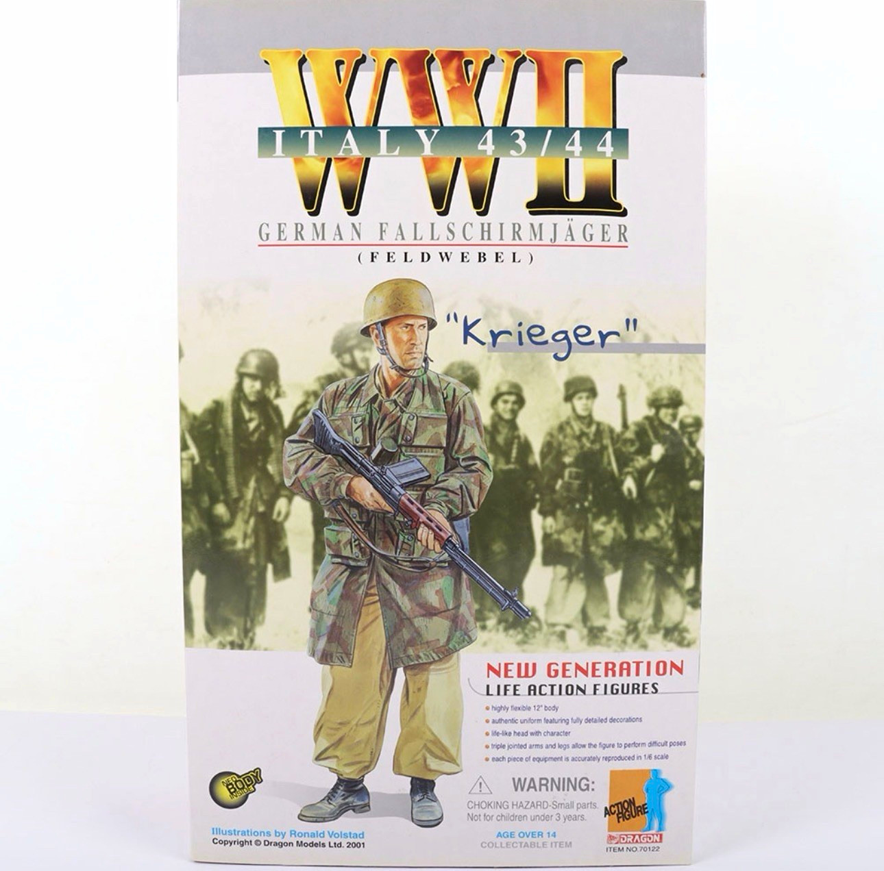Dragon German Fallschirmjäger Feldwebel 1/6 Figure 70122 w/ Helmet Rifle