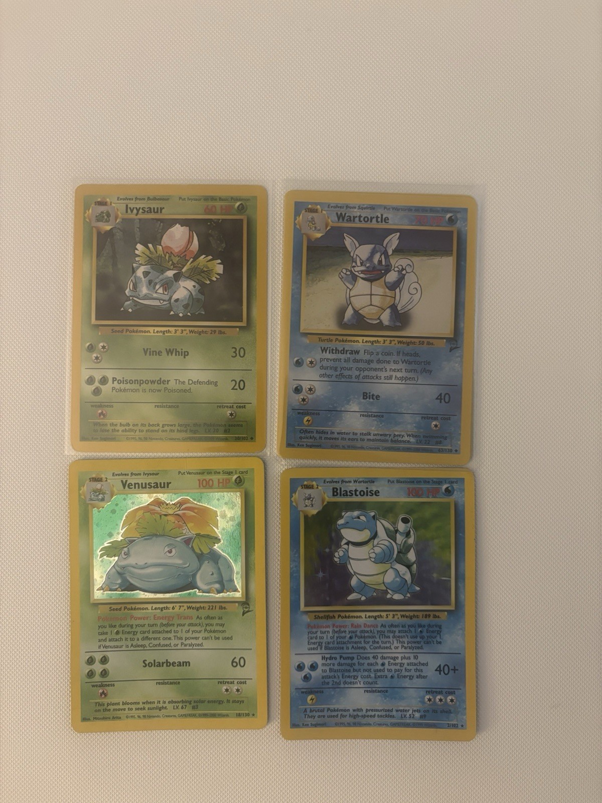 Blastoise 002/102 Set Base Holo e Venusaur Set Base 2 Danneggiati/HP