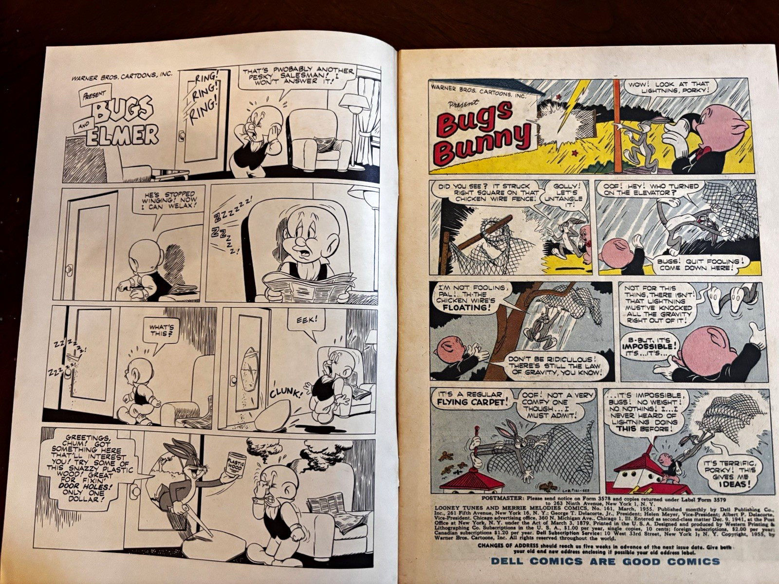 Warner Bros. Bugs Bunny (Dell Comics 1955) pagine interne con pubblicità Strombecker