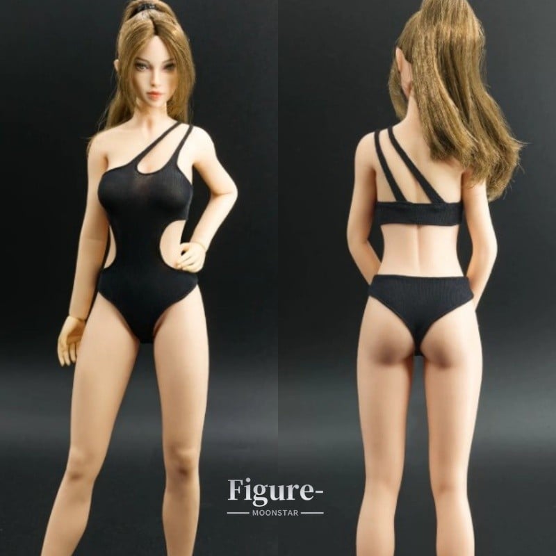 QH-S012 1/6 One Shoulder One-piece Swimsuit Fit 12'' Female Soldier Figure Body