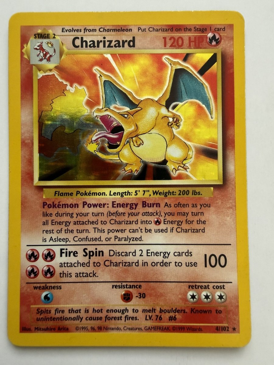 Charizard 4/102 Base Set Holo LP