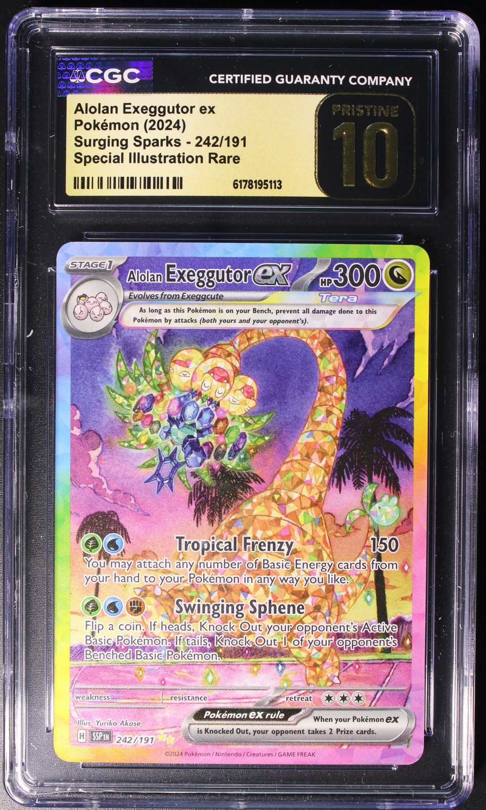 Alolan Exeggutor ex 242/191 Surging Sparks SIR CGC Pristine 10 2024 Pokémon EN