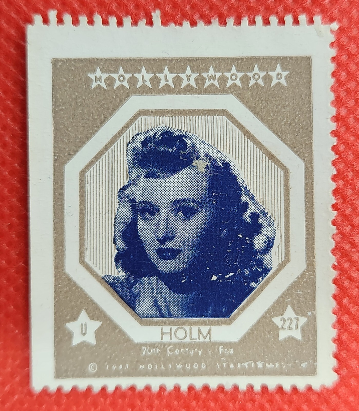 Celeste Holm 1947 Hollywood Schermo Film Stars Francobollo Trading Card
