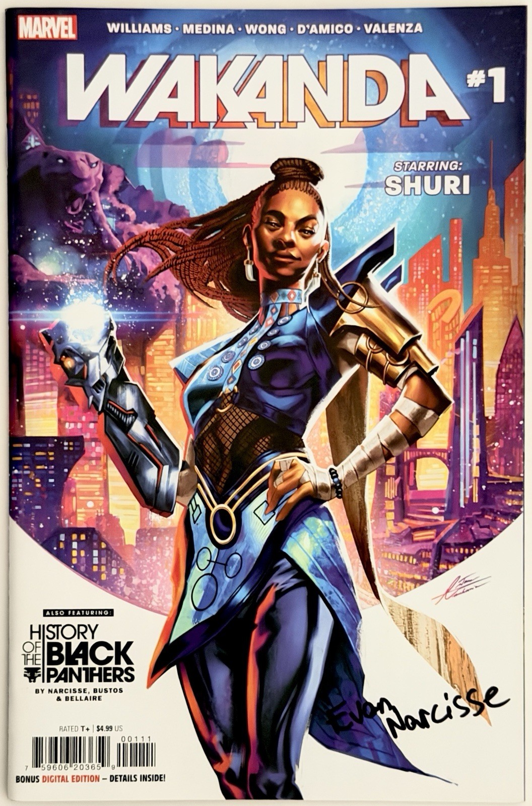 Wakanda #1 - Firmato da Evan Narcisse con certificato di autenticità - Shuri Black Panther Marvel Comics