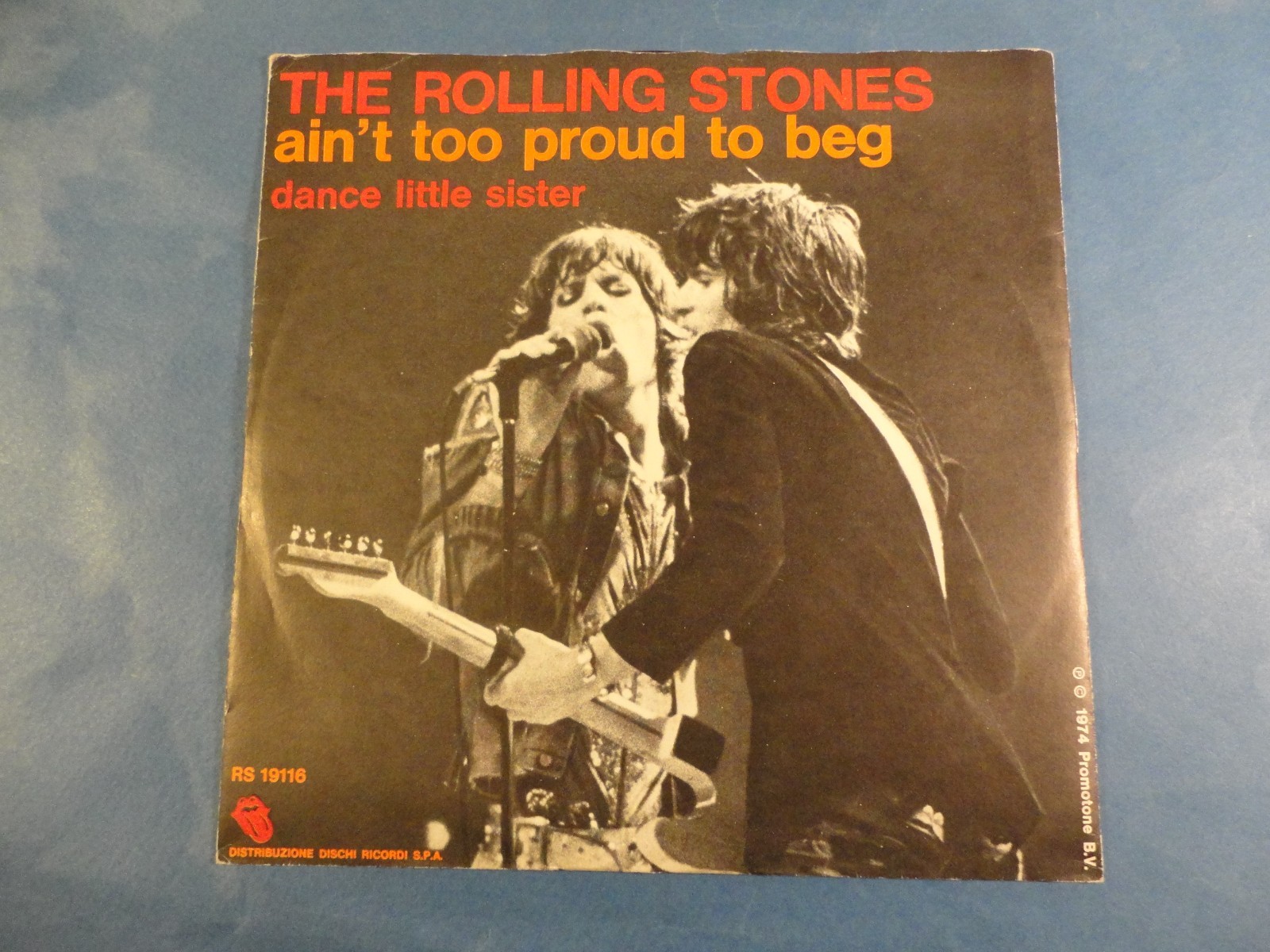 7" ITALY - ROLLING STONES - "AIN'T TOO PROUD TO BEG" -  ROCK - POST BEAT - 1974