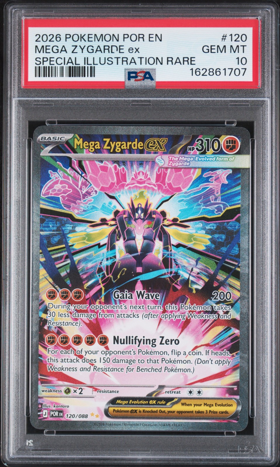 2026 POKEMON POR EN-ORDINE PERFETTO #120 MEGA ZYGARDE EX PSA 10