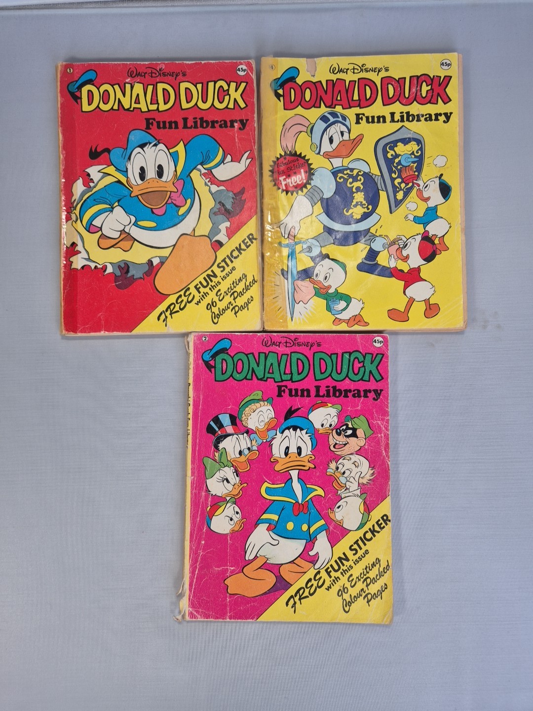 Donald Duck Fun Library Book No 1 No 2 No 4 Walt Disney