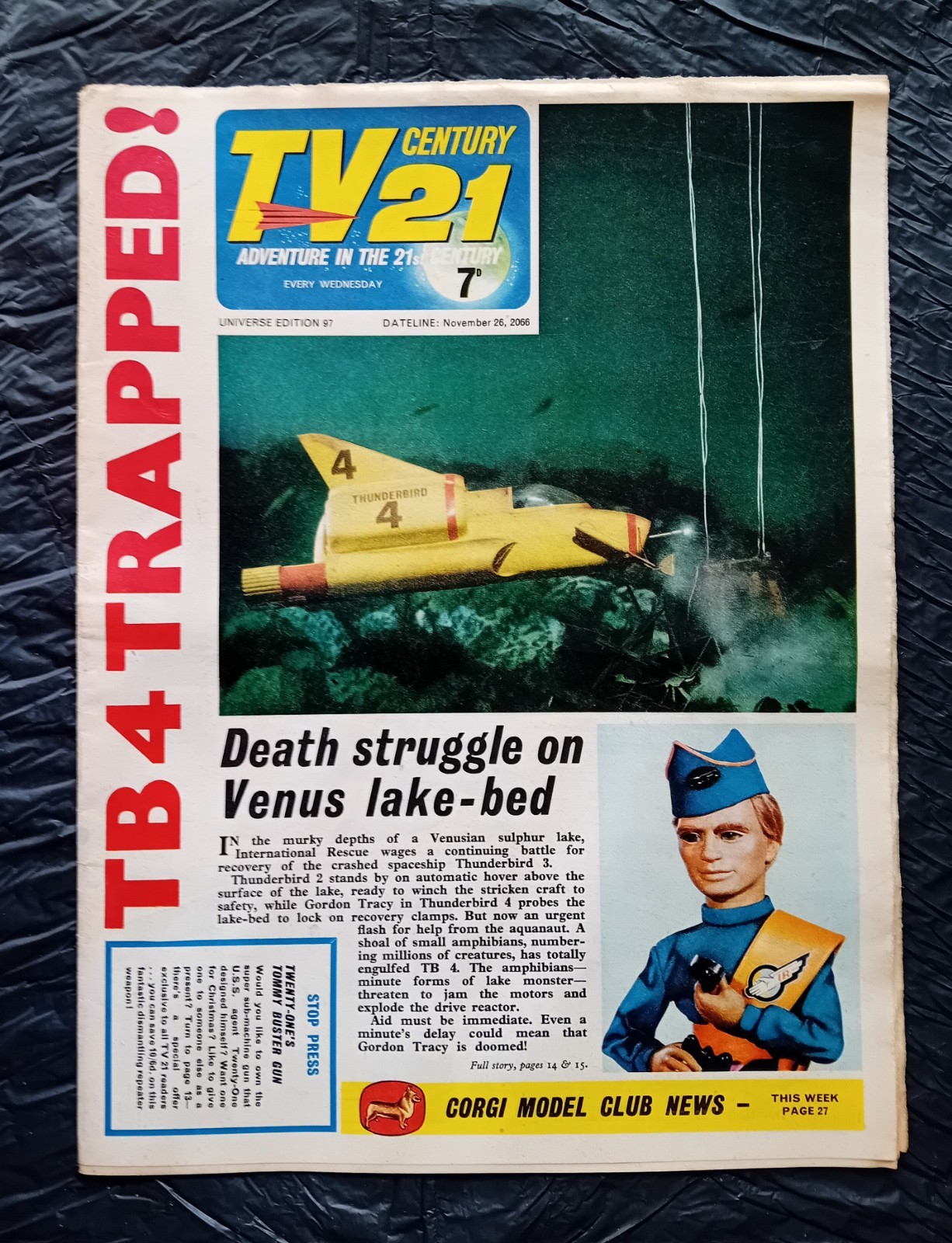 TV Century 21 comic #97 (26/11/1966). Flat/clean/complete. VG+