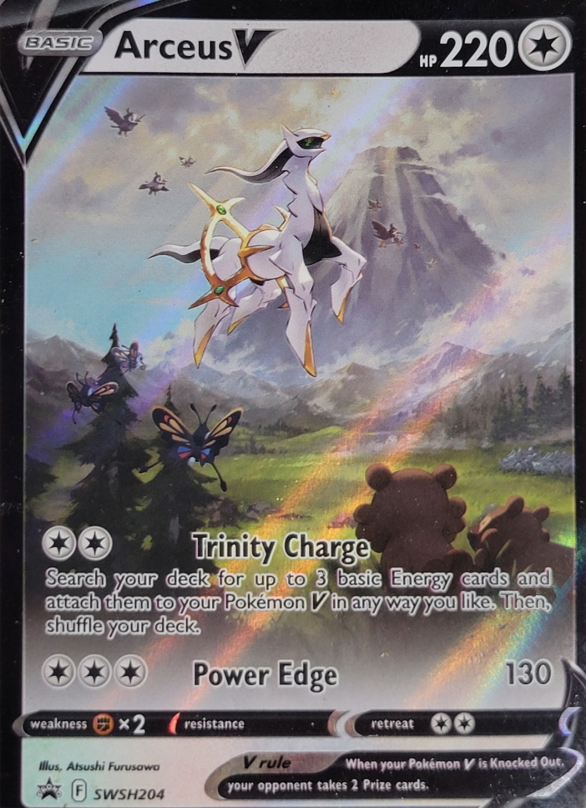 ULTRA RARE Arceus V Pokemon SWSH204 Sword & Shield Holo Promo Pokemon TCG - LP