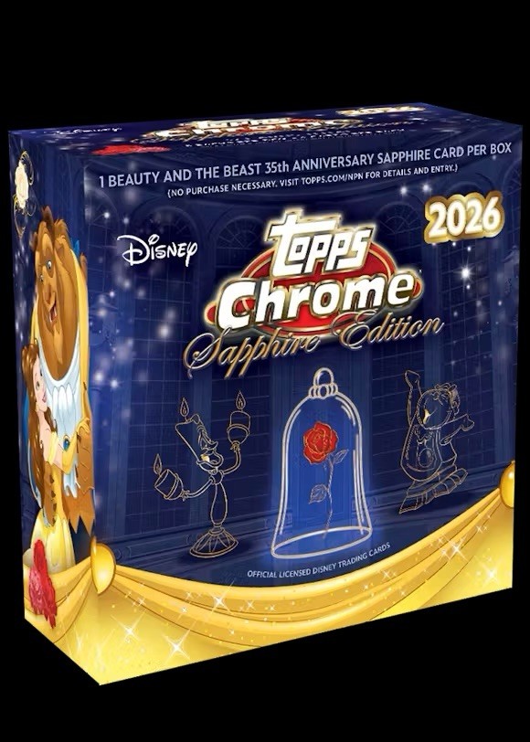 2026 Topps Chrome Disney Sapphire Hobby Box Sigillato A MANO SPEDISCO SUBITO