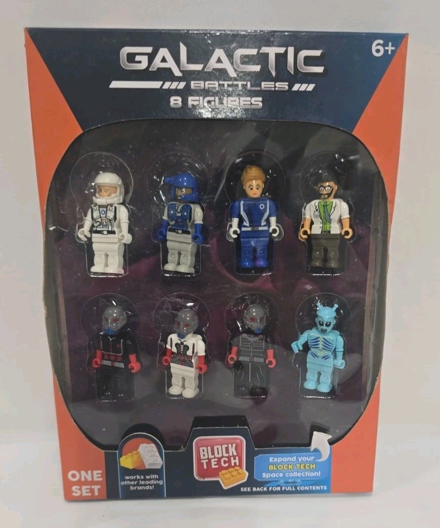 Block Tech Galactic Battles 8 Figures Space Collection (Box Damage)