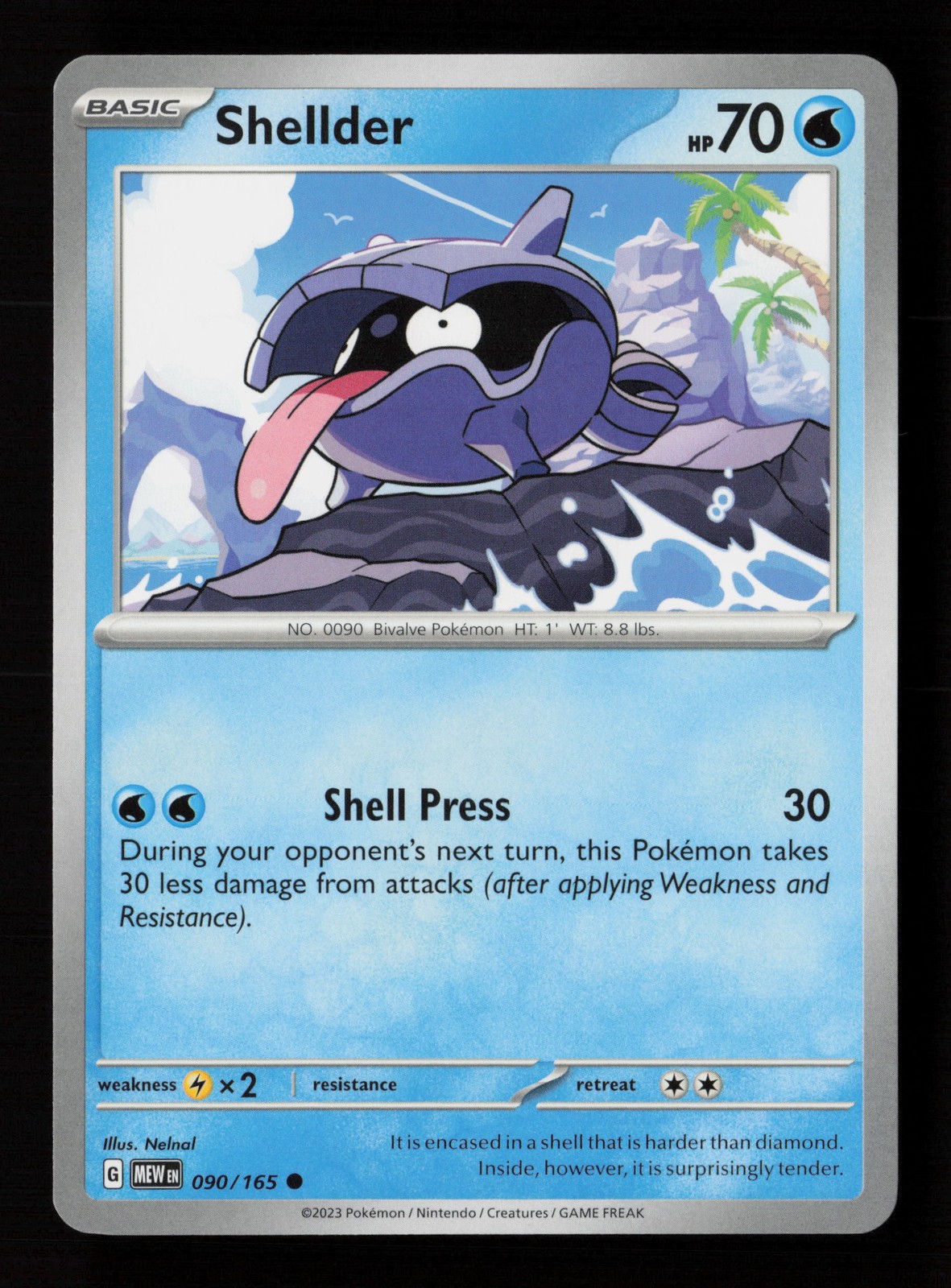 Carta Pokemon Shellder 090/165 Scarlatto e Viola 151