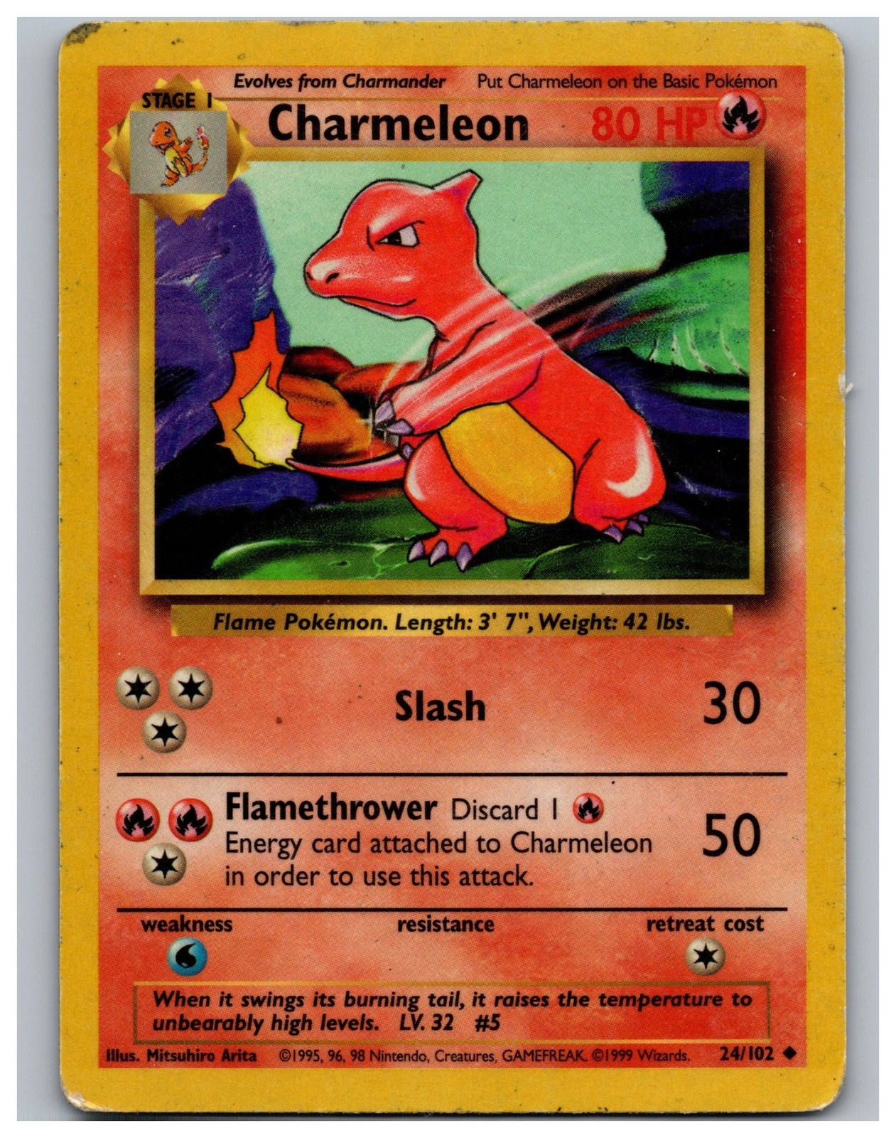 Charmeleon 24/102 Base Set Pokemon Card