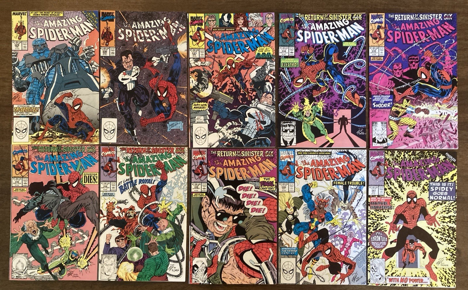 The Amazing Spider-Man Lot of 10 books Marvel Comics Copper Age Erik Larsen 90s
