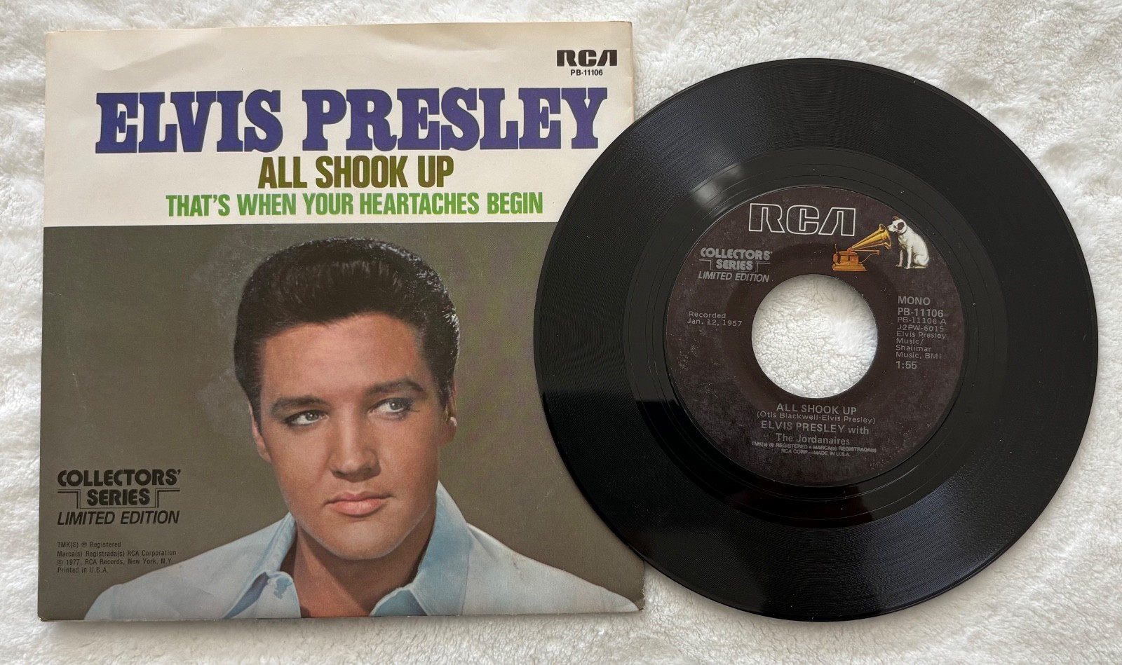 ELVIS PRESLEY -All Shook Up/That's When Your Heartaches - Collectors Series -NM