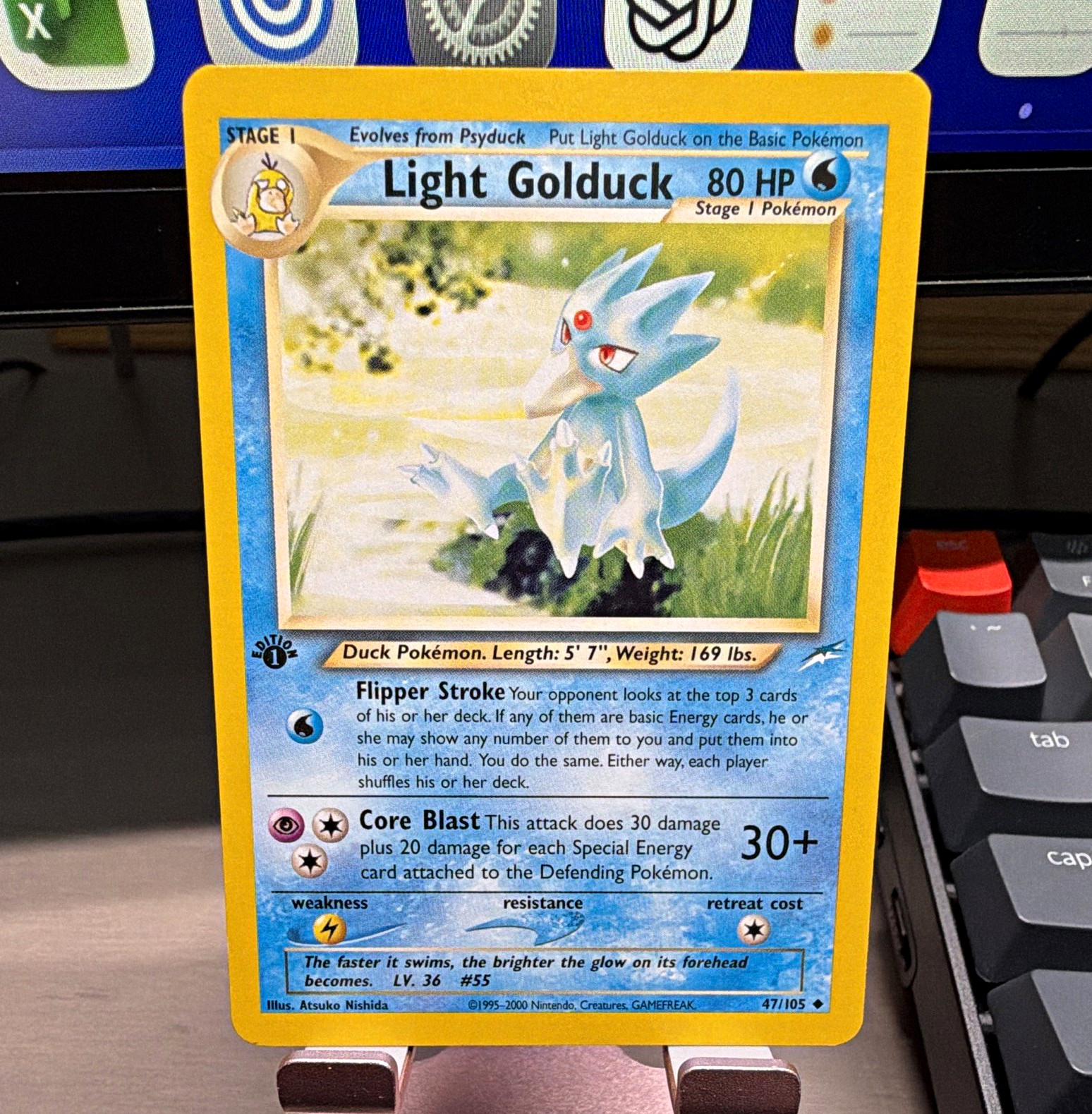 Light Golduck 47/105 Uncommon Neo Destiny Pokemon 1st Edition WotC 2000