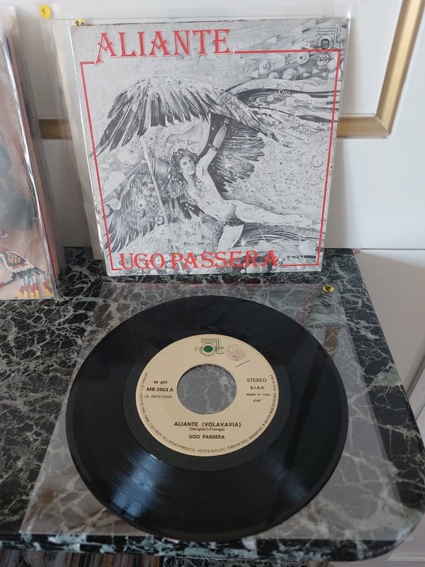 45 giri Raro Ugo Passera Aliante prog rock italiano 1977