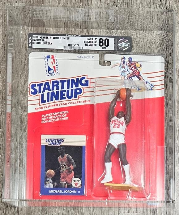 1988 Michael Jordan Kenner Starting Lineup AFA 80 (75/85/90) No Yellow Rare