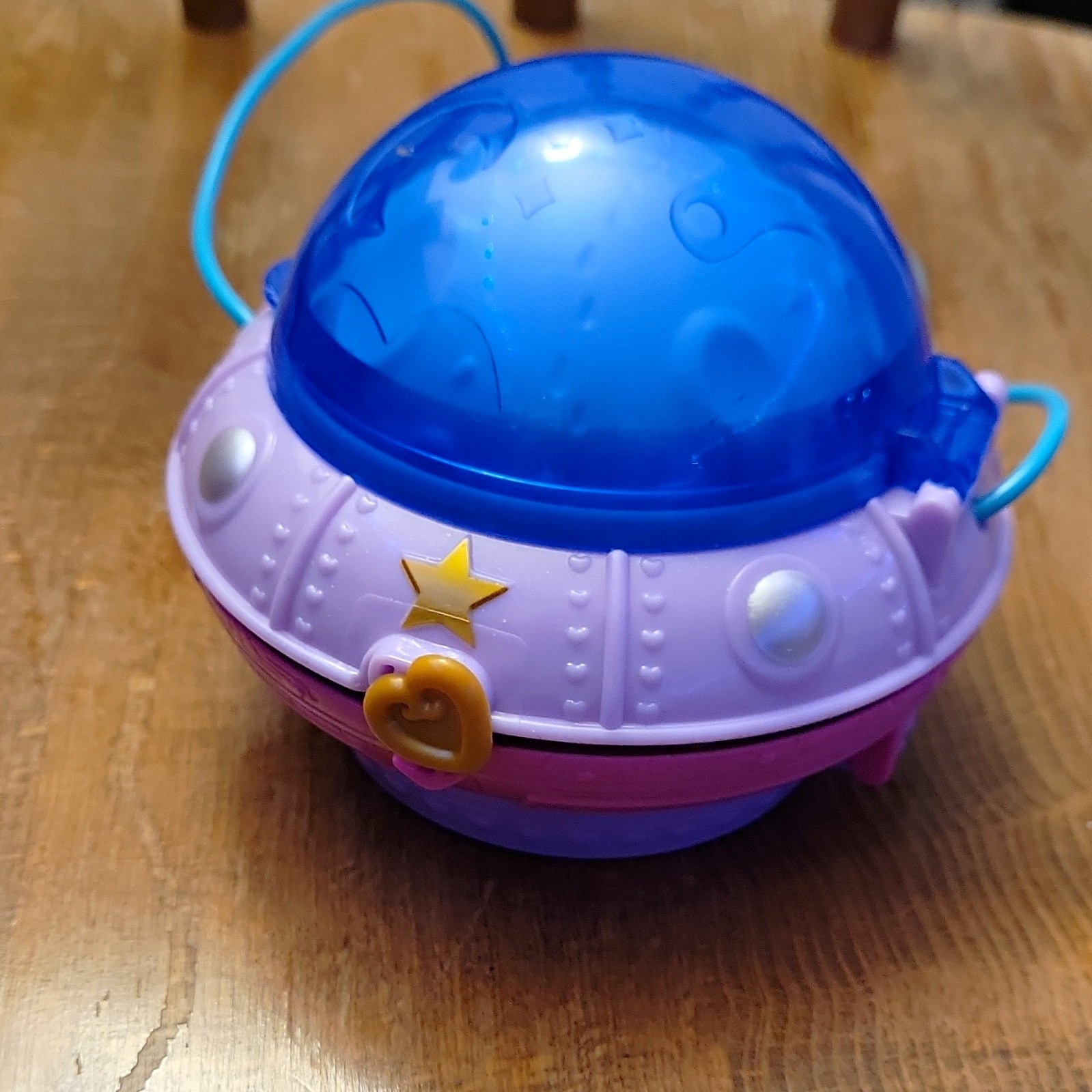 Polly Pocket Spaceship Compact Playset Case, Purple Blue Pink Plastic