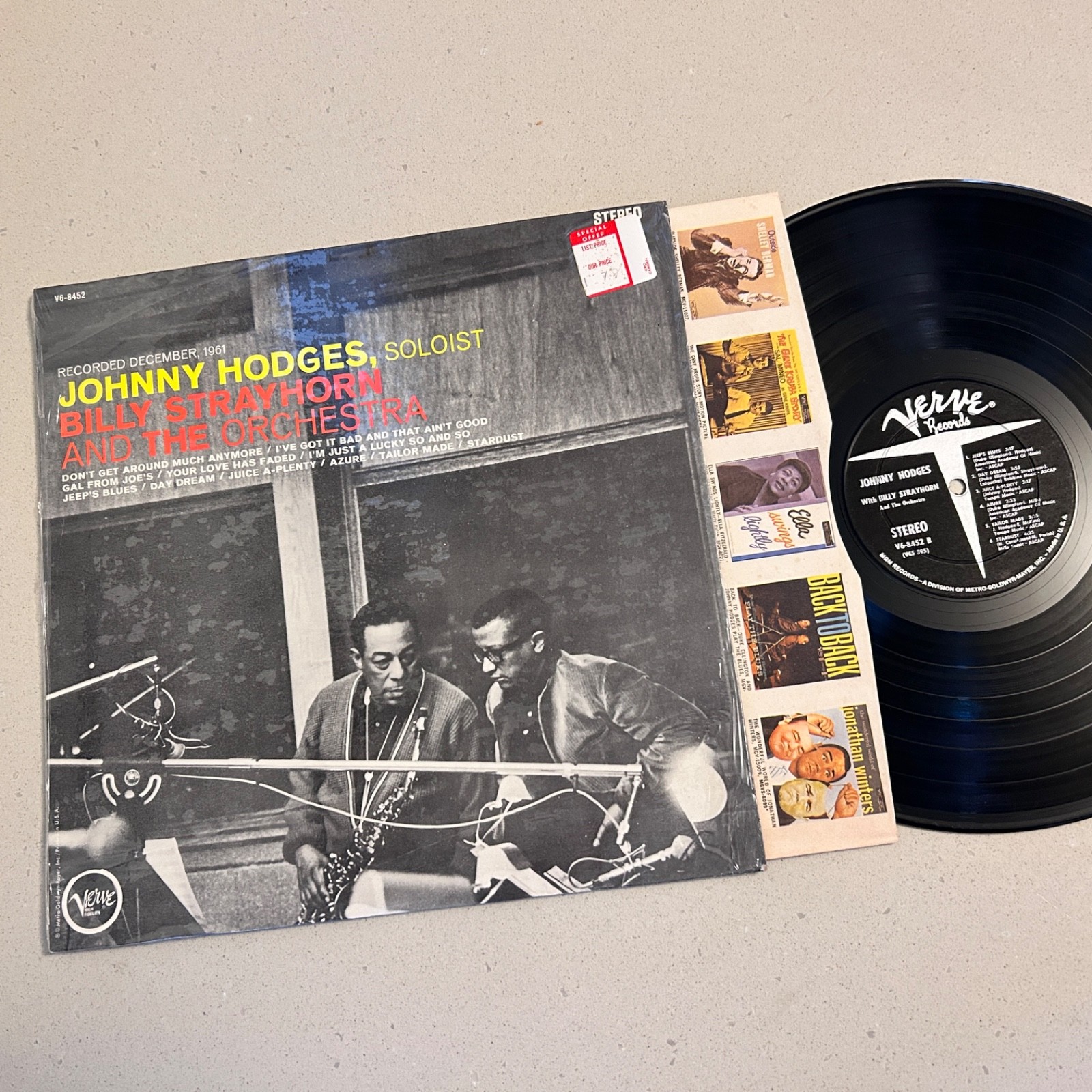 (EX) Johnny Hodges With Billy Strayhorn 1962 LP Shrink Verve Stereo V6-8452 OIS