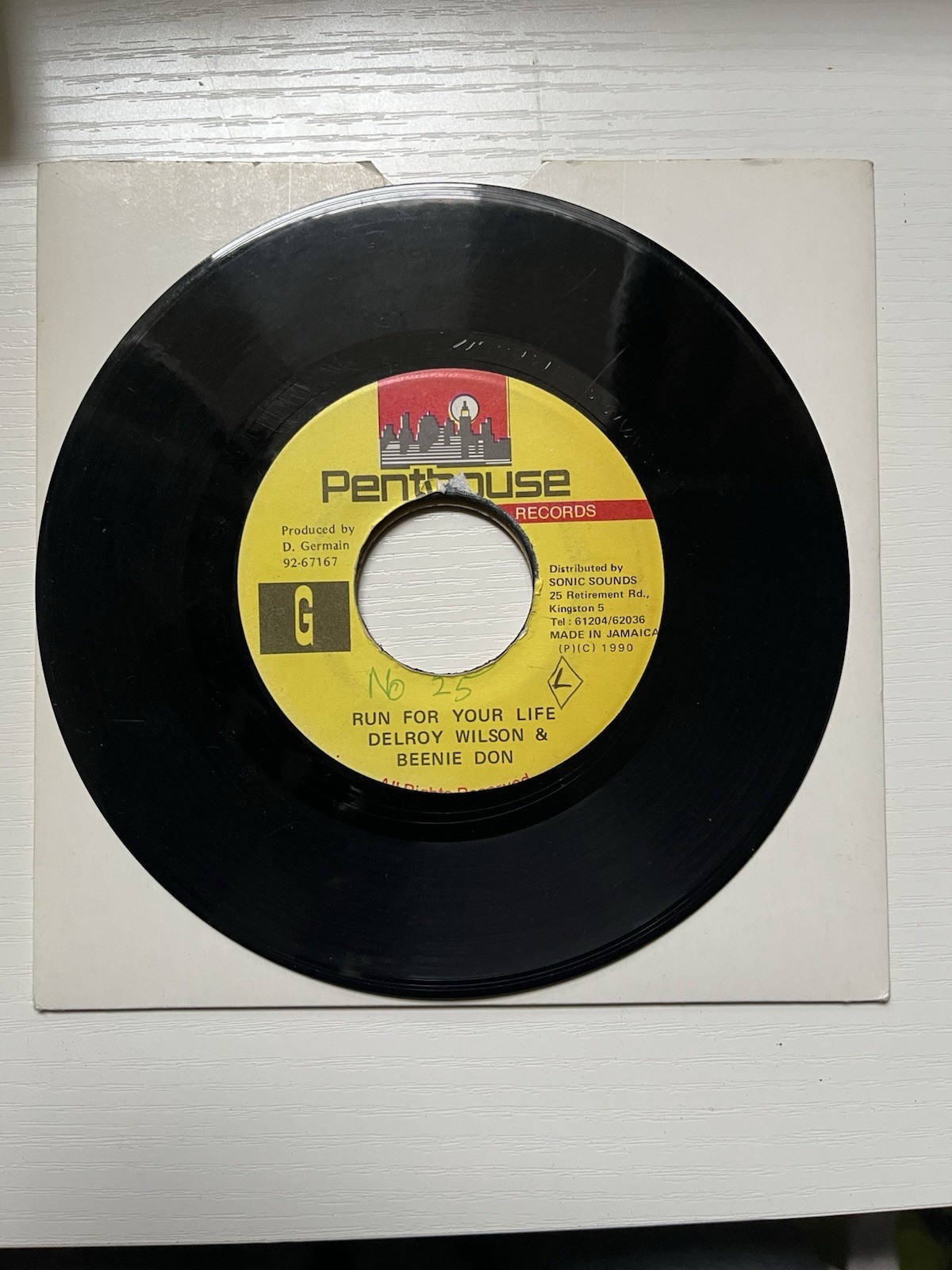Delroy Wilson Beenie Don Run For Your Life 7” Penthouse 1990 Jamaica Reggae
