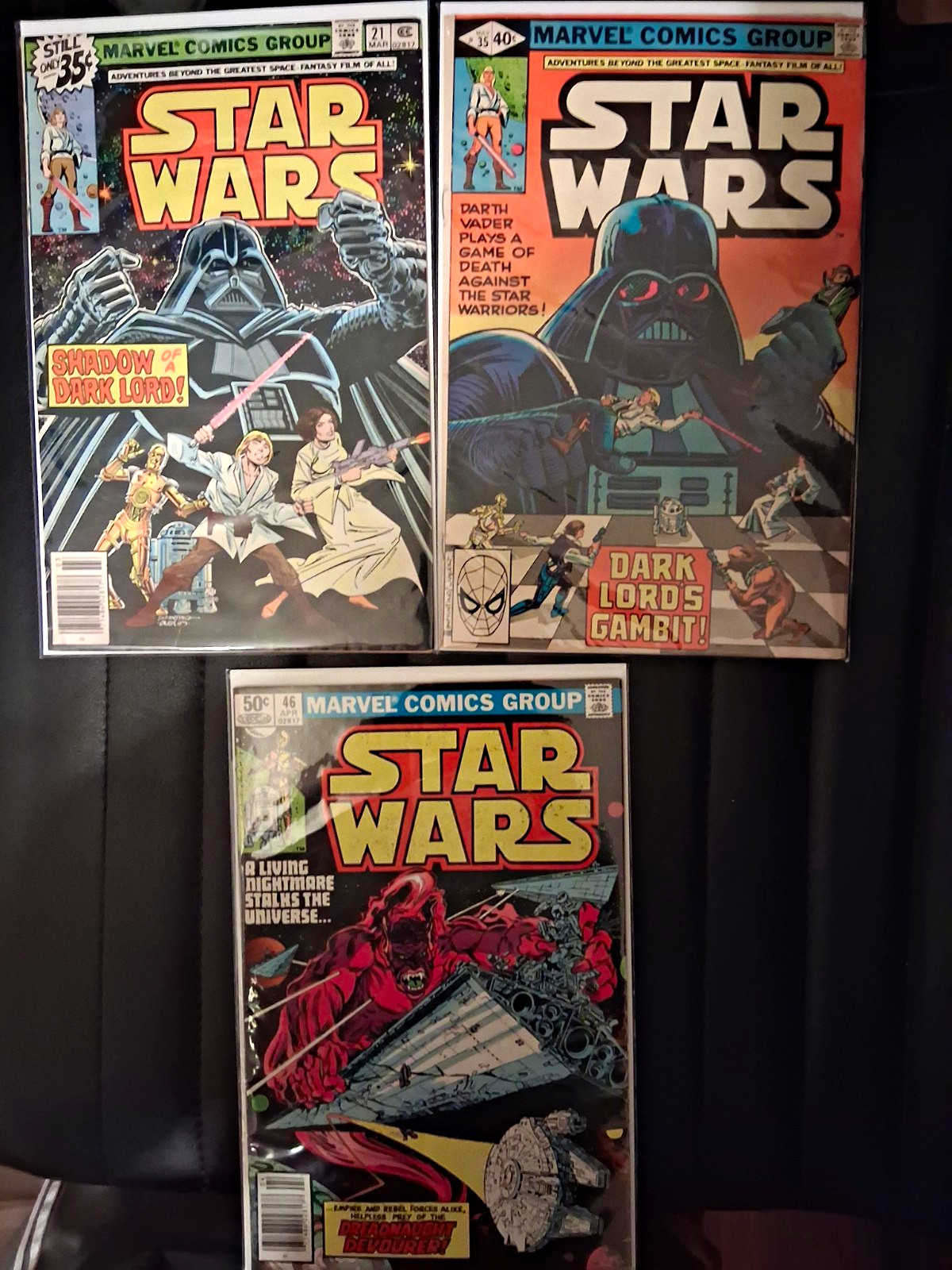 Lotto di 3 fumetti Marvel Star Wars #21 Archie Goodwin Darth Vader 1979