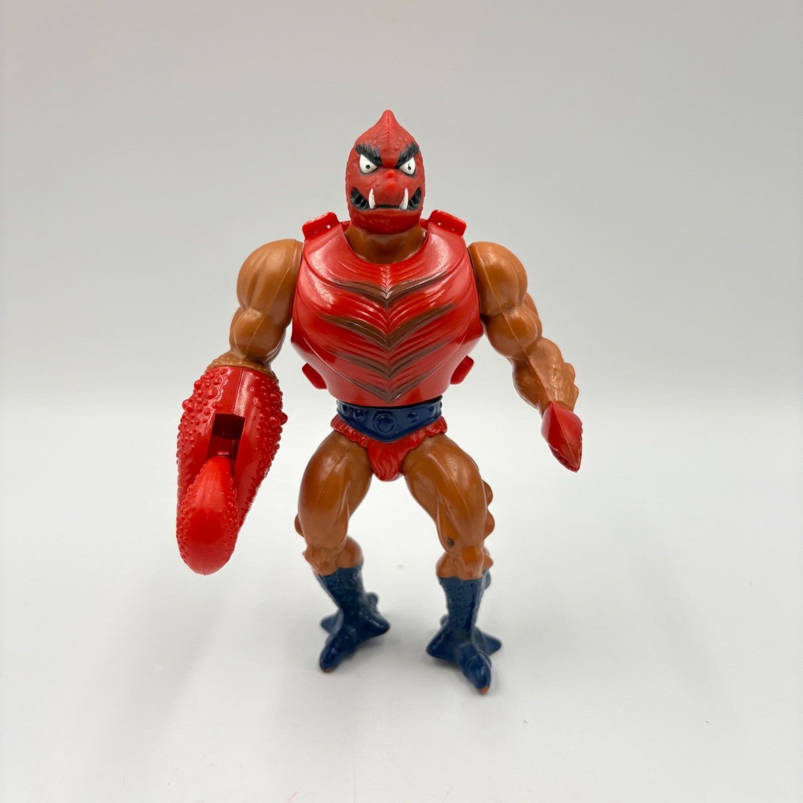 Mattel Clawful Action Figure MOTU 5,5 pollici rosso marrone buono vintage 1981 armatura