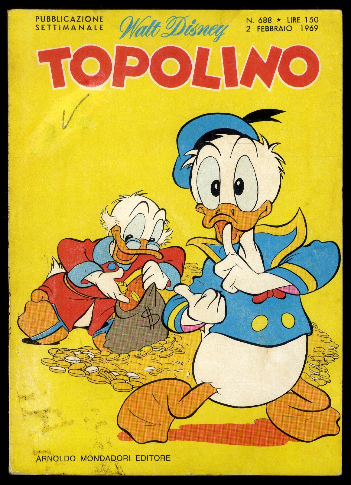 TOPOLINO N° 688 - 2 FEBBRAIO 1969 - CON BOLLINI E CEDOLA - CONDIZIONE BUONO
