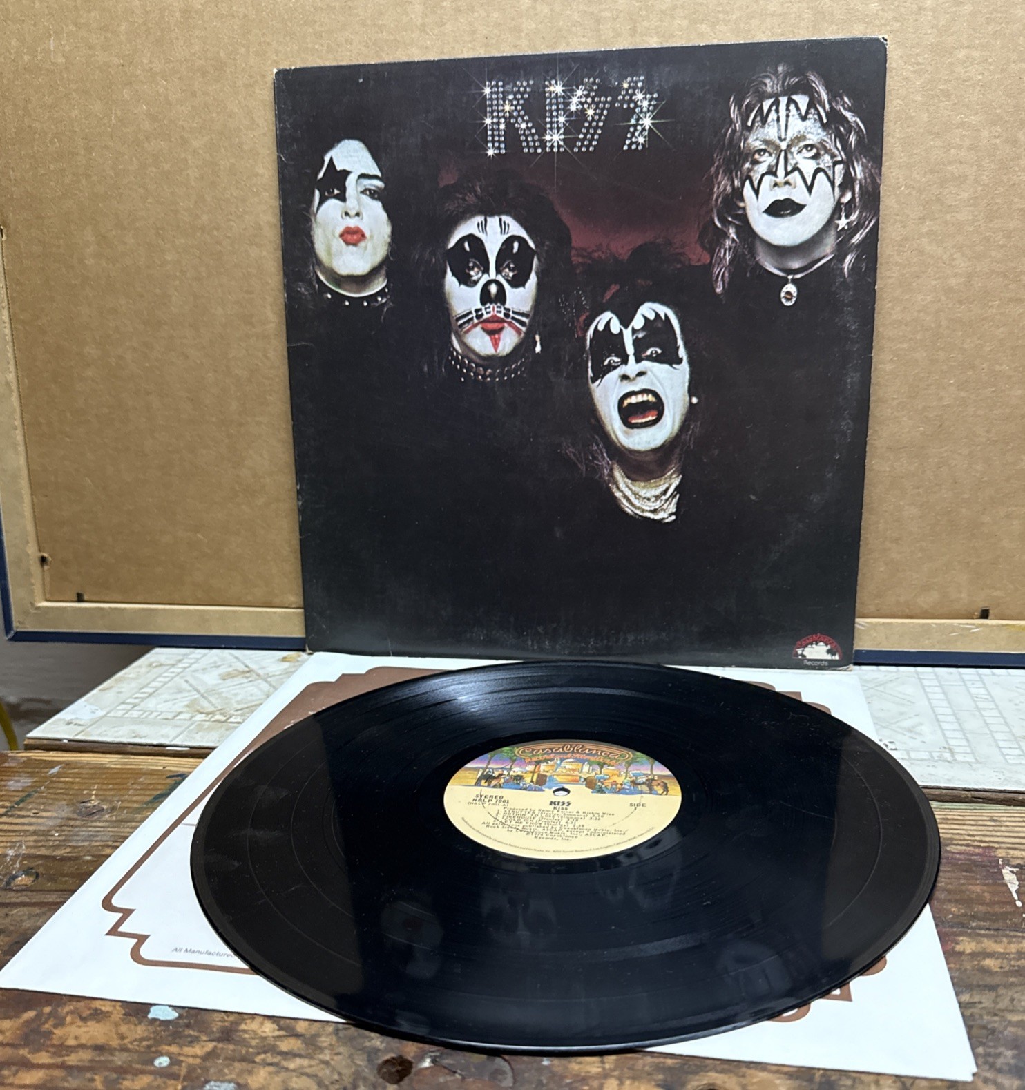 KISS Self Titled Debut Vinyl LP 1974 Casablanca NBLP 7001 Allen Zentz AZ Cut VG