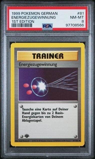 PSA 8 ENERGIEZUGEWINNUNG 81 1ST EDITION GERMAN BASE SET 1999 POKEMON VINTAGE