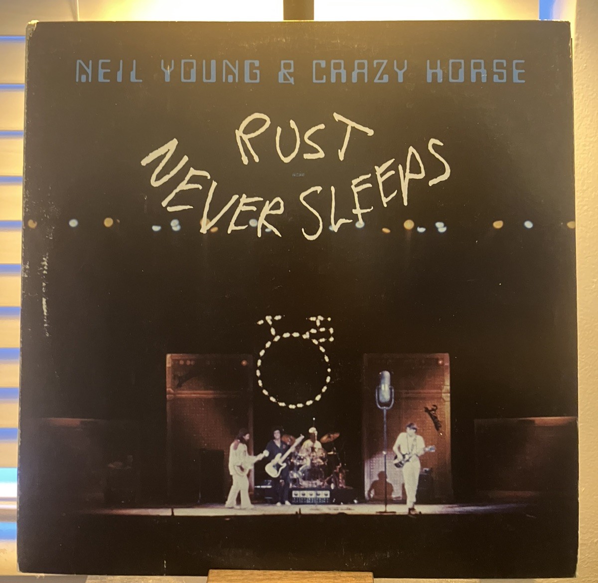 NEIL YOUNG & CRAZY HORSE-RUST NEVER SLEEPS-EX++ VINYL 1979 LYRIC SHEET & INNER
