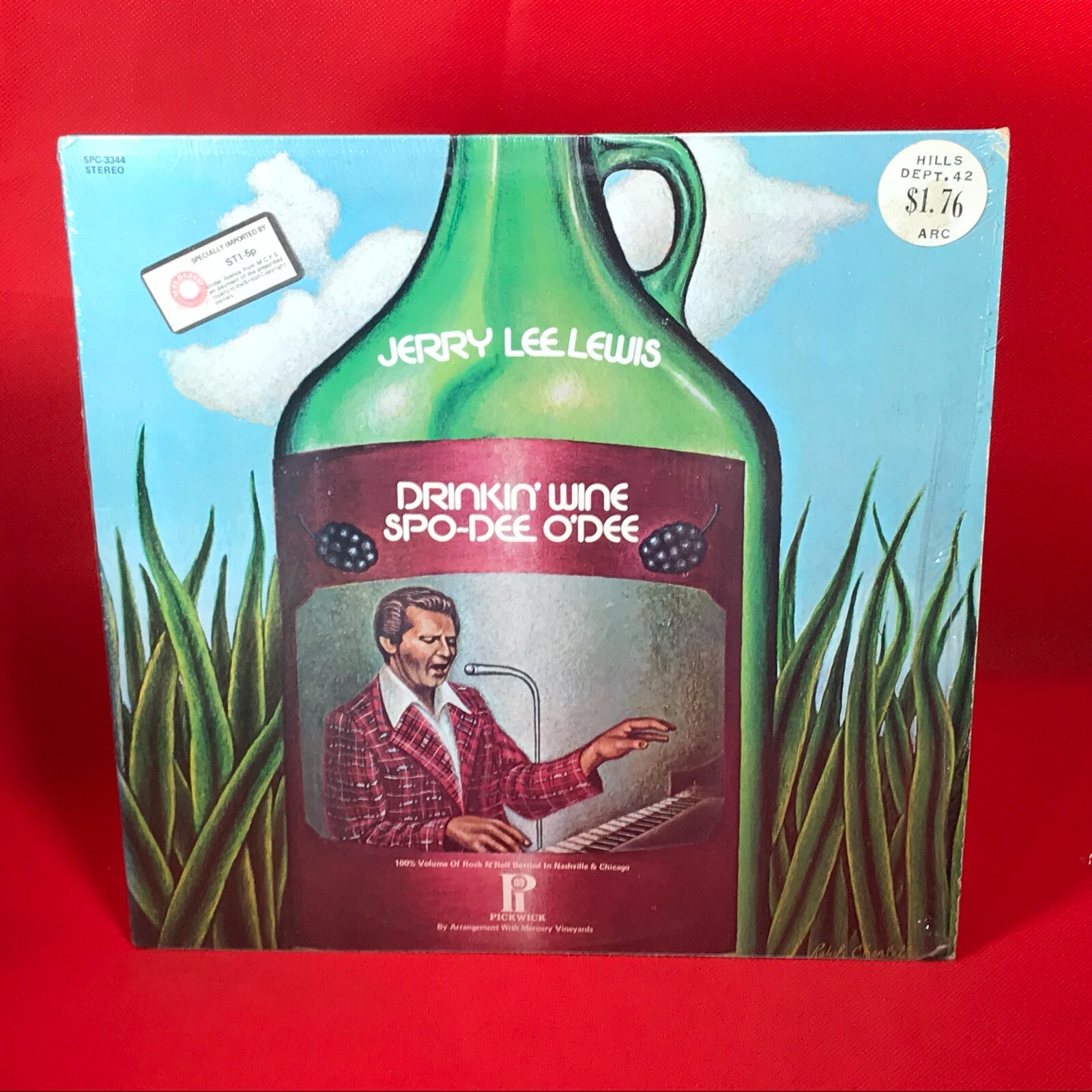 JERRY LEE LEWIS Drinkin' Wine Spo-Dee O'Dee 1973 USA vinyl LP Big Boss Man