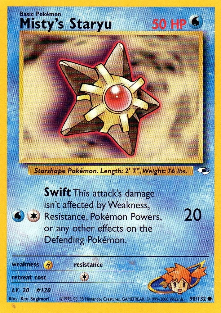 Carta Pokemon Misty's Staryu Eroi della Palestra 90/132 TCG