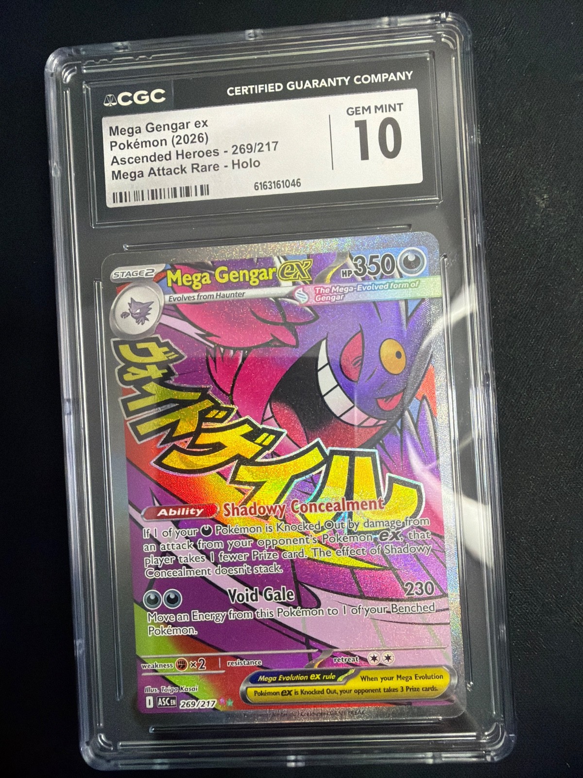CGC 10 Mega Gengar ex 269/217 Me: Ascended Heroes Holo mega attacco gemma rara mint
