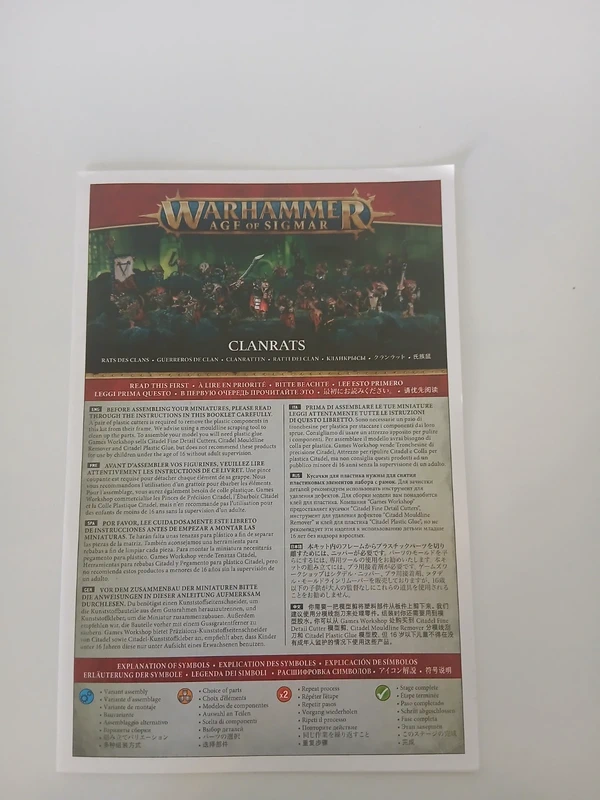 20 Clanrats Skaven ancienne version – Sur grappes + notice – Warhammer AoS