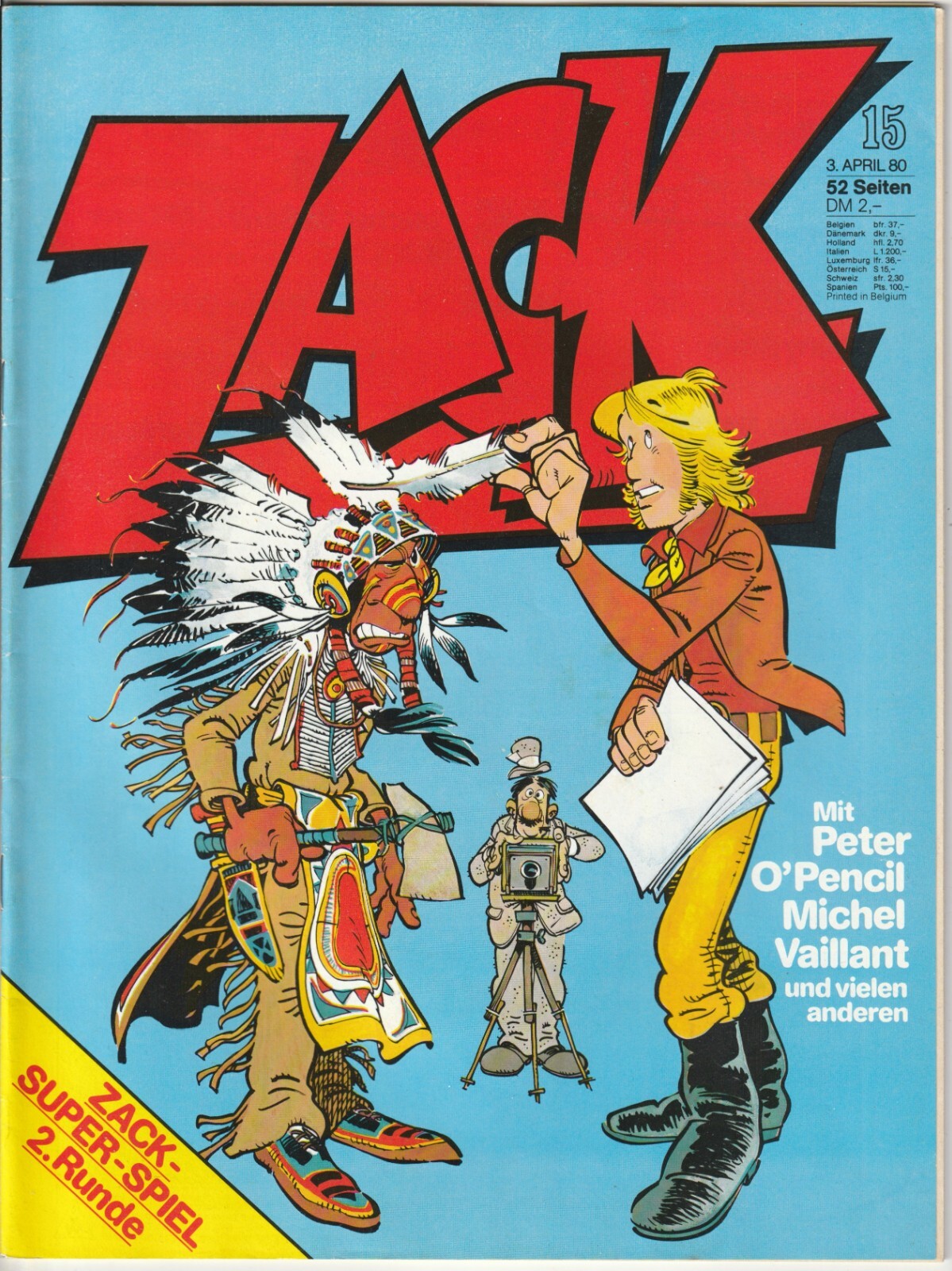 ✪ ZACK #15/1980 Peter O'Pencil, corallo COMICHEFT TOP Z1 *Michel Vaillant