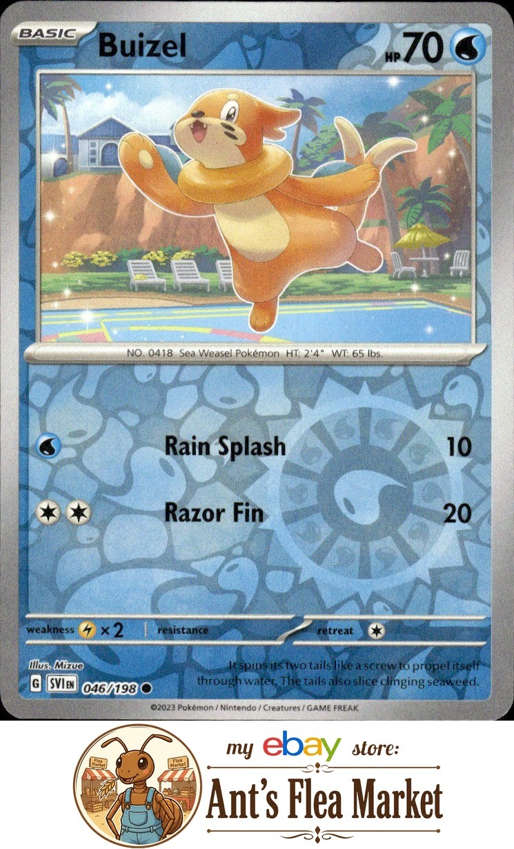 Buizel #046/198 Near Mint SV01: Set Base Scarlatto e Viola Comune, Reverse Holo