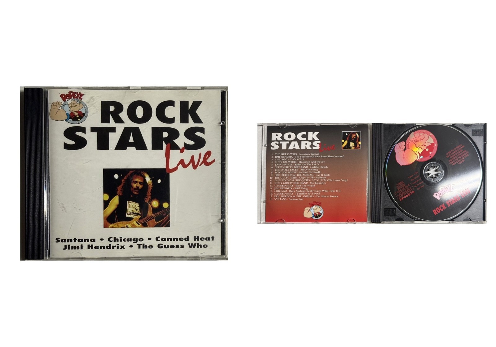 💿 Rock Stars Live CD Santana Chicago Jimi Hendrix Canned Heat 18 Tracks
