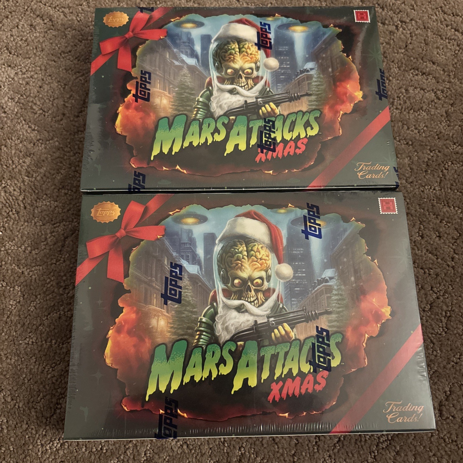 Lotto 2 scatole hobby sigillate natalizie Topps Mars Attacks