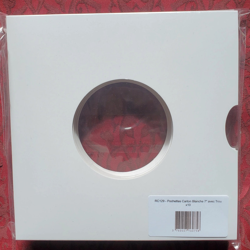 10x Pochettes Carton avec Trous 7"/45T – 7" Record Jacket w/ Center Holes