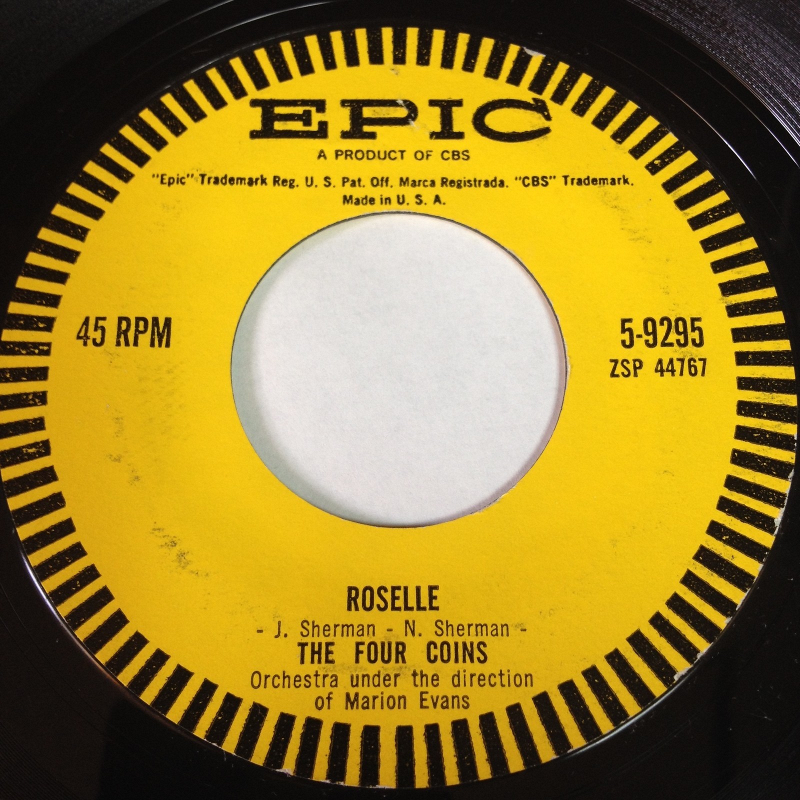 The Four Coins - Roselle / The World Outside 45 - Epic