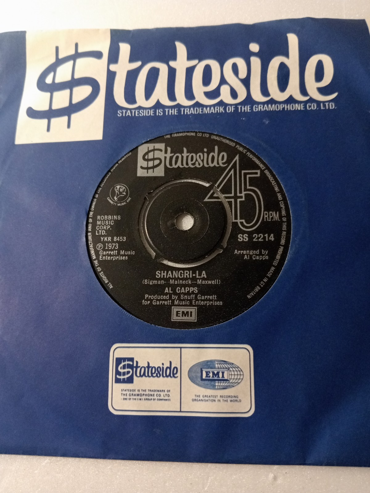Al Capps - Shangri-La (Stateside SS 2214) EX Vinyl Record 7"