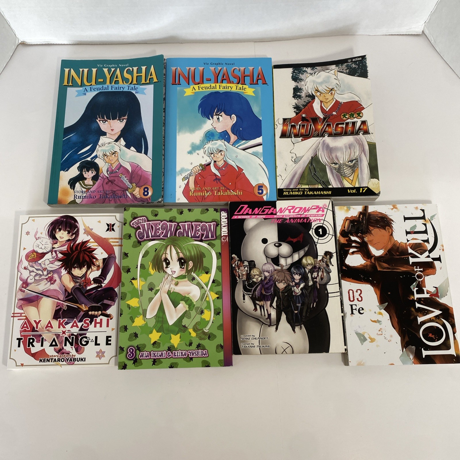 Lotto di 7 graphic novel Inu-Yasha Una fiaba feudale 5,8 Tokyo Mew Mew Ayakashi