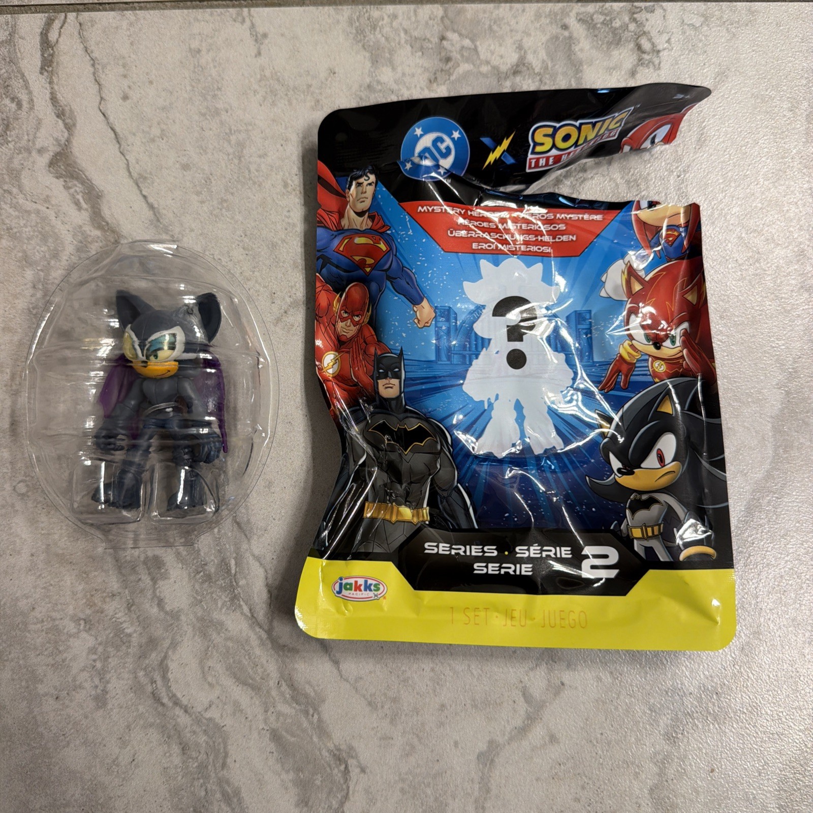 DC x Sonic the Hedgehog Mystery Heroes Serie 2 Rouge Catwoman Jakks
