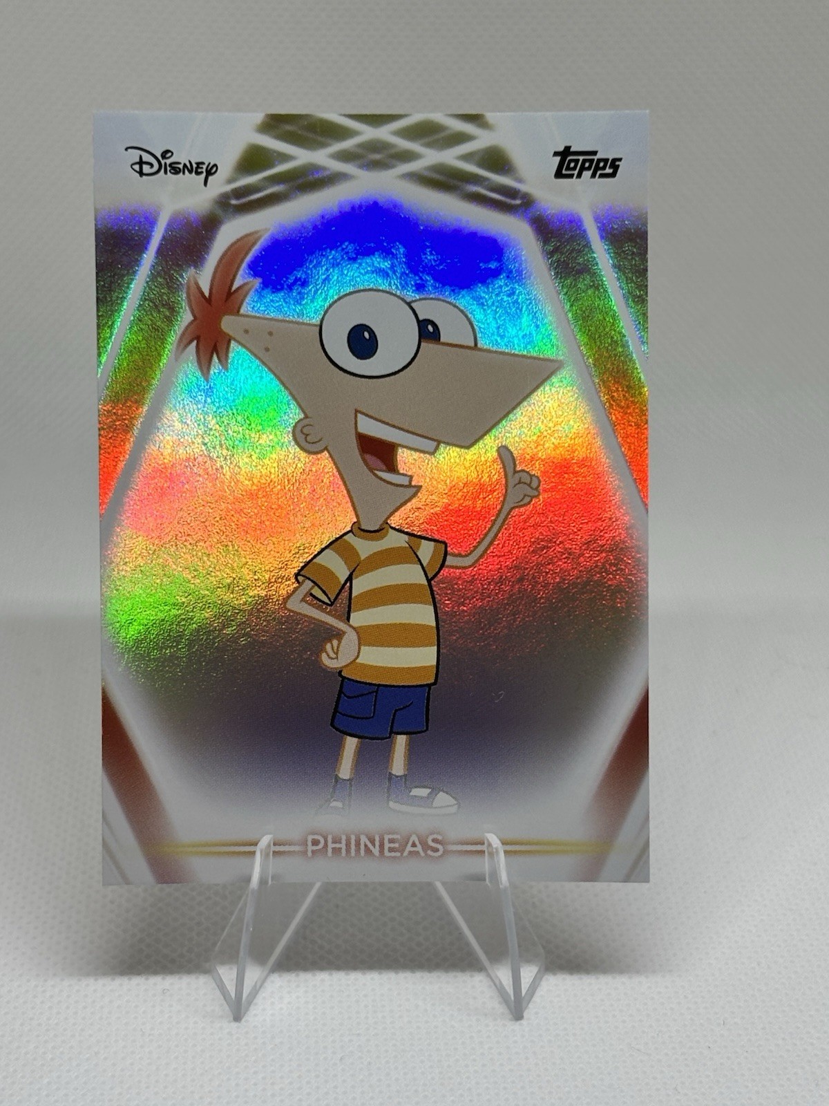 2026 Topps Disney Neon Phineas Rainbow Foilboard Parallel #1 Phineas & Ferb