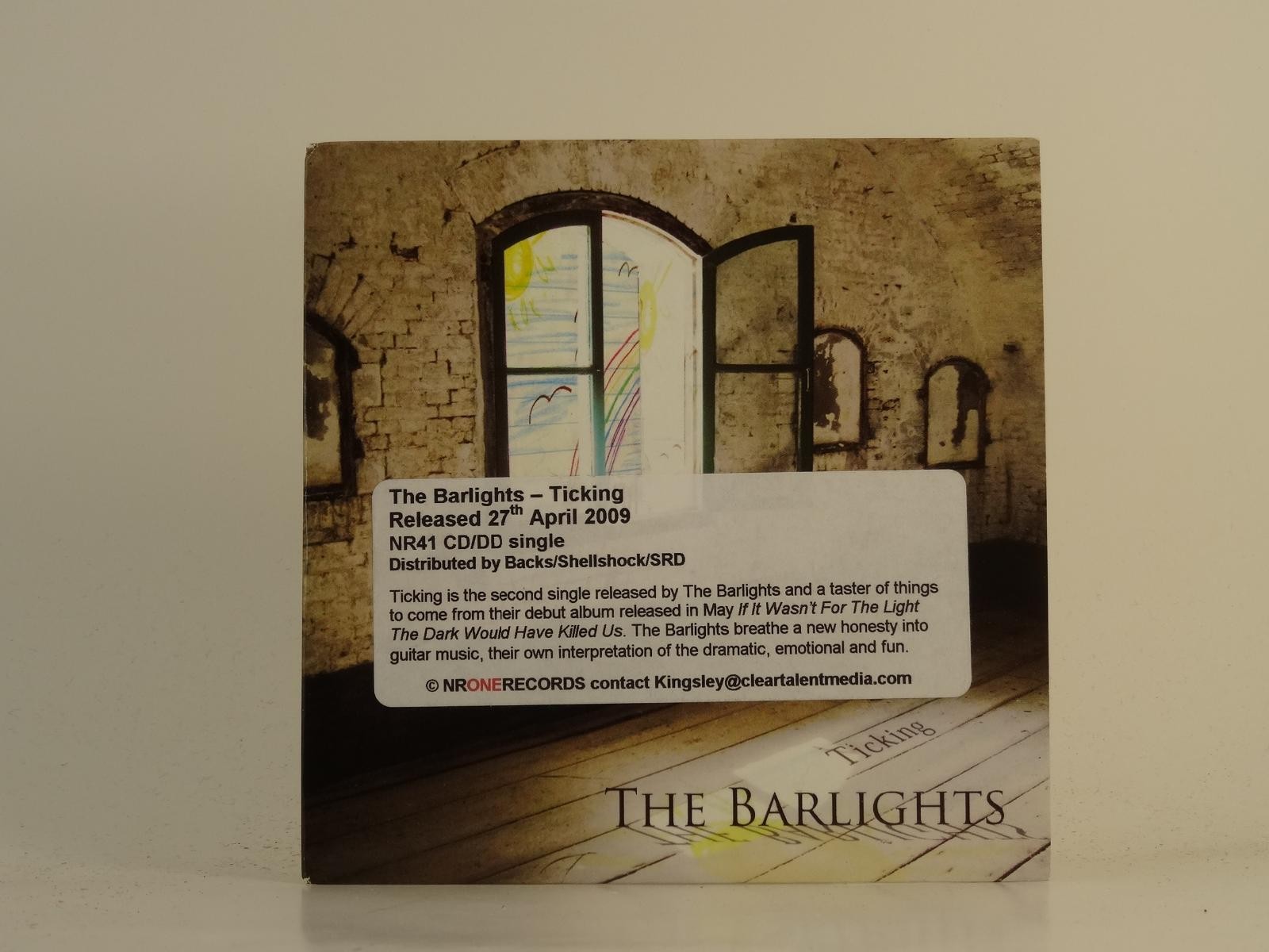THE BARLIGHTS TICKING (H1) 3 Track CD Single plus Card Sleeve NRONE RECORDS
