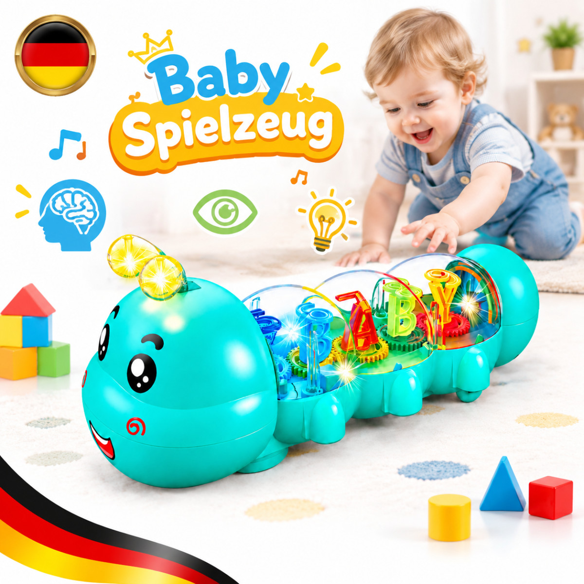 Giocattolo Creep Giocattolo Musicale Sterzo Automatico per Bambini Plastica