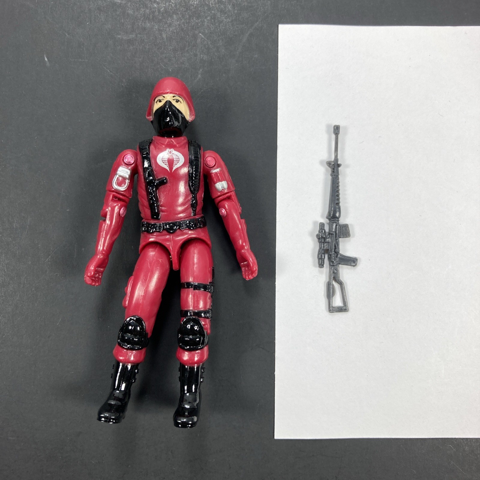 G.I. Joe Cobra Red Laser Black Major Factory Custom Figure Cobra Crimson Trooper