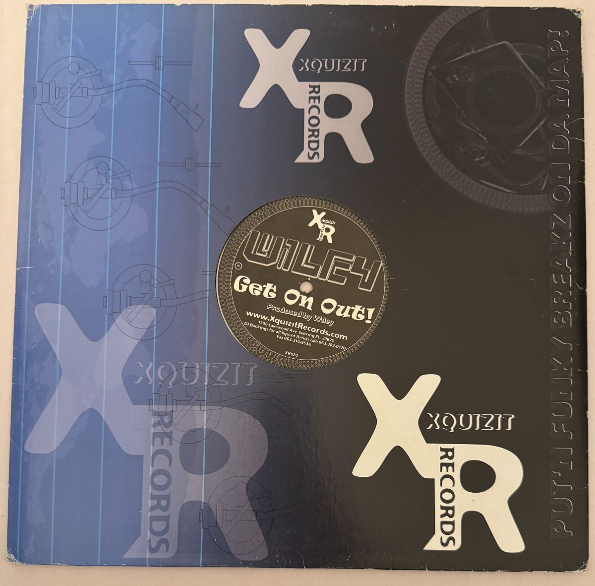 WILEY - GET ON OUT ! - BLACK VINYL LP XR020 XQUIZIT RECORDS - VG+ - A5