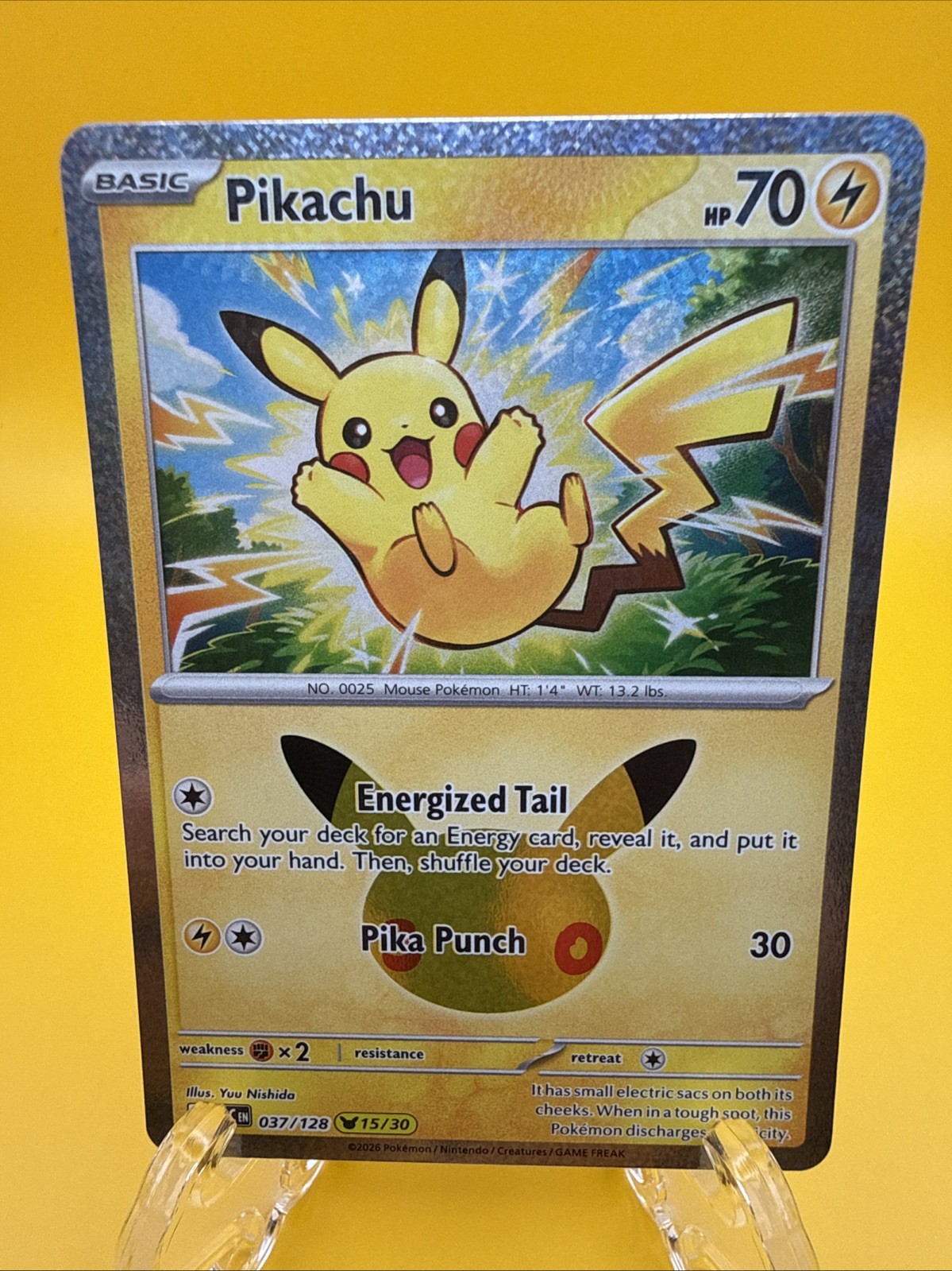 Pokémon TCG 30° Celebrazione Pikachu 37/128 #15/30 Holo ENG